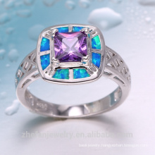 sapphire amethyst color opal zircon silver ring